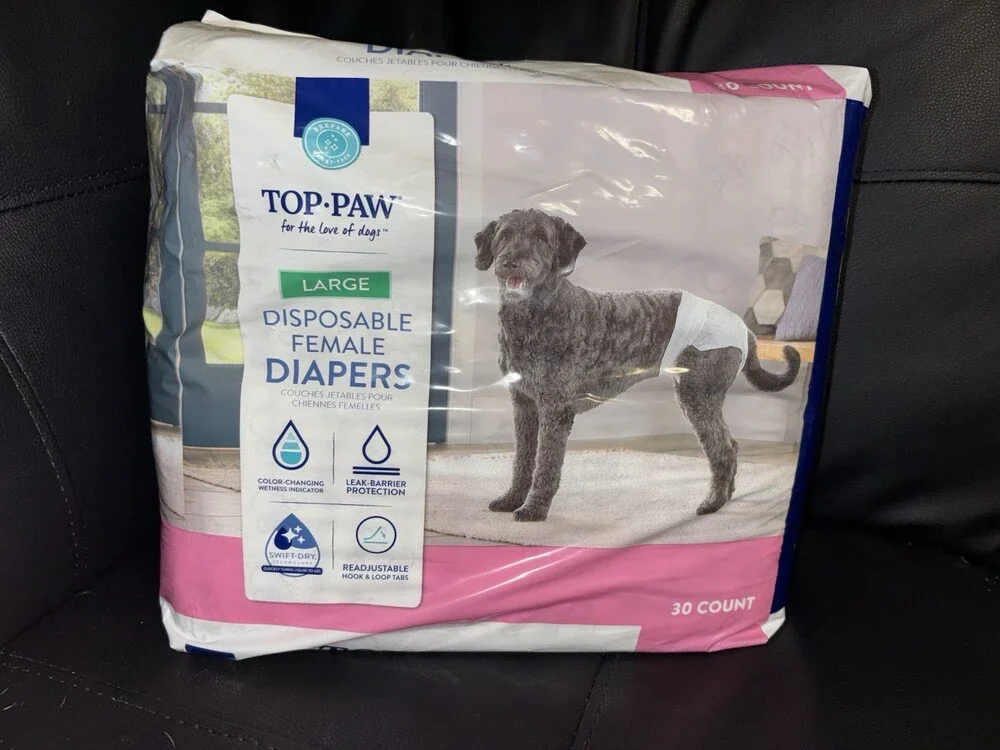 Top Paw Disposable Dog Diapers Large Female 30 ct FREE SHIPPING